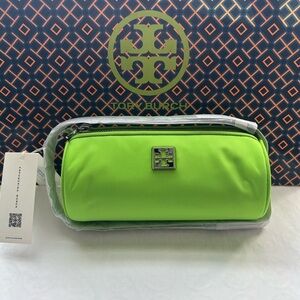 Tory Burch BonBon Virginia Cylinder Bag Shoulder Bag Sugared Apple Green Silver